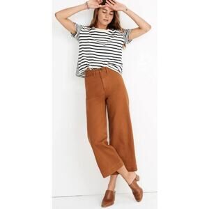 MADEWELL Emmett High-Rise Wide-Leg Crop Pants Burnt Sienna Size 26